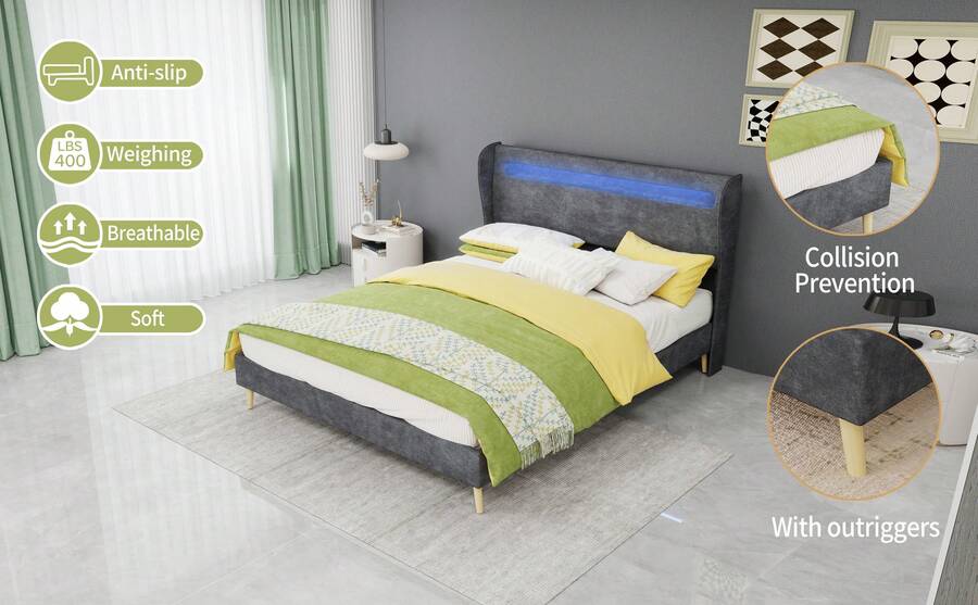 Bases de cama - Gris - Ver 1