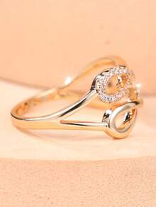1 Elegant Double-Layered Interwoven Infinity Symbol Women's Ring - A Delicate And Refined Ring Perfect For Work, Dates, Or As A Gift - Yellow Gold - View 4