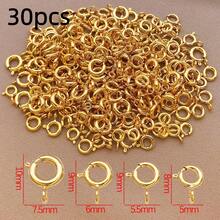 5/15/30pcs 18K Gold Plated Spring Clasp Brass Round Open Ring Jewelry Connector Clasp Suitable For Bracelet Necklace Jewelry DIY - Multicolor - View 21