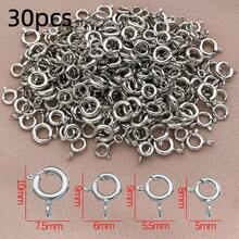 5/15/30pcs 18K Gold Plated Spring Clasp Brass Round Open Ring Jewelry Connector Clasp Suitable For Bracelet Necklace Jewelry DIY - Multicolor - View 22
