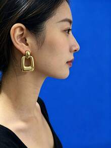 2/6/16PCS Vintage Style Mixed Plated CCB Earrings Set, Floral & Geometric Versatile Ear Jewelry - Gold - View 5