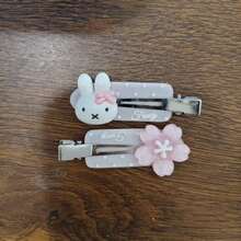 1 Set/2 Pcs 2026 New Cute Miffy Doll Hair Clips, Miffy Doll Fun Cute Pink & Blue Flower Hair Clips, Highly Attractive Cute, Suitable For Birthday, Party, Holiday, Fan And Gift, Surprise Doll, Gift For Friends And Family (Random Style) - Multicolor - View 8