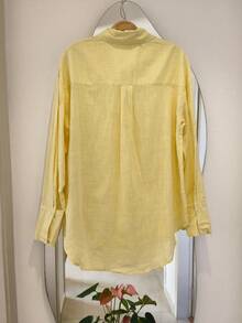 Women's Long Sleeve Button-Down Shirt - 黃林浩 - 查看 2