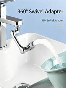 1pc Universal Faucet Extender, 1080° Rotating Zinc Alloy Water Nozzle, Threaded Sink Aerator Adapter, Anti-Splash Extension Head, Suitable For Kitchen Sink And Bathroom, Adapter Included - Multi-functional Robotic Arm Dual-mode Faucet Extender - View 5