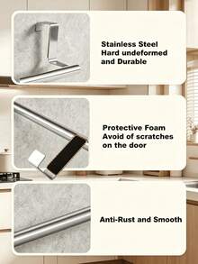 Cabinet Door Hanging Towel Bar No-Drill Towel Rack Rust-Proof Towel Holder Space-Saving Storage Rack Kitchen Bathroom Essentials Home Decor Storage Home Necessities Kitchen Accessories Kitchen Decoration - Multicolor - View 7