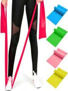 3pcs/1pc Multicolor Latex Fitness Resistance Bands, Elastic Yoga Stretching Straps, Suitable For Leg, Hip, Arm Shaping, Portable Home Gym Workout Sports Bands - Multicolor - View 1