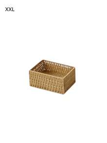 1/3pcs Handmade Woven Rattan Storage Tray Desktop Organizer, Suitable For Cosmetics, Keys, Jewelry, Stationery And Other Small Daily Items, Multi-Functional Stackable, Rustic Natural Woven Rattan Finish, Versatile Fashionable, Suitable For Home Living Room Bedroom Study Office Desktop - Camel - View 19
