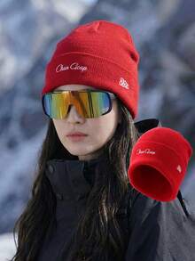 1pc Women's Autumn/Winter Warm Knit Beanie Hat, Fashion Versatile Face-Slimming Ear-Covering Cold-Weather Outdoor Cap - Multicolor - View 7