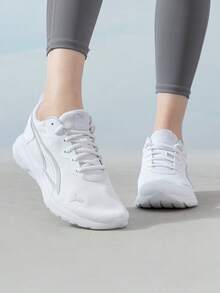 Puma 男女款全天活動舒適透氣緩震輕量運動休閒鞋 - 彪馬白-淺灰 - 查看 2