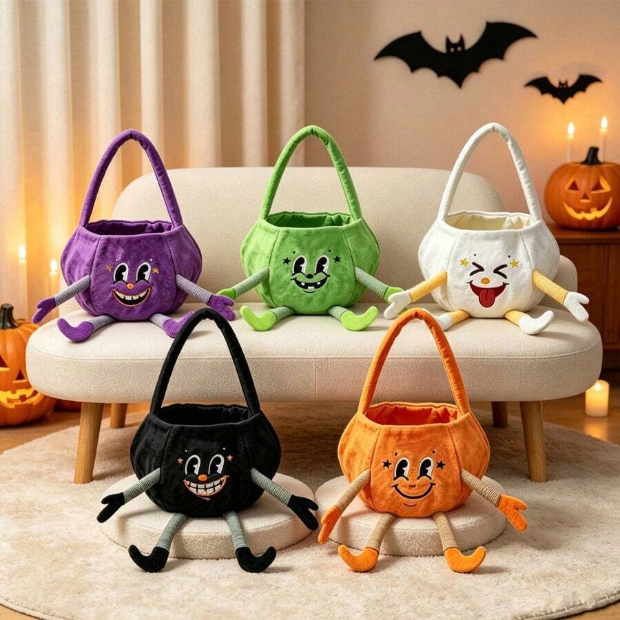 2026 New Four-Limbed Ghost Plush Candy Bag, 3D Limb Design, Fun Shaped Halloween Trick Or Treat Bag