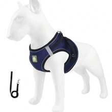 High Visibility Reflective Dog Harness, Breathable Mesh Pet Vest Harness, Adjustable Chest Strap For Small And Medium Dogs, Comes With Matching Dog Leash, Suitable For Night Walks - Multicolor - View 18