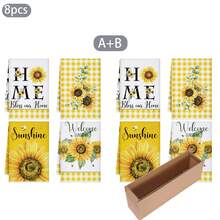 1 st handduk med solrosmotiv, slitstark polyester, för daglig användning, fest, heminredning, temafest och sammankomst, dekorativ handduk i blomstil - Multifärgad - Visa 12