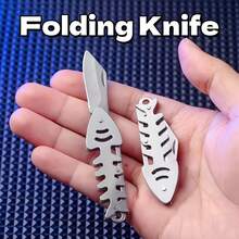 1pc Animal Casual Street Style Stainless Steel Fish Bone Keychain EDC Tool Pocket Knife - A - View 5