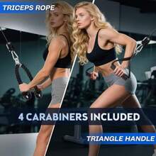 Taekwondo Rope - Heavy Duty Triceps Training Rope With Long Handle, Carabiner And Fitness Grip, Suitable For Triceps Pushdown Exercises, Muscle Rebuilding And Strength Training Equipment - A - View 6
