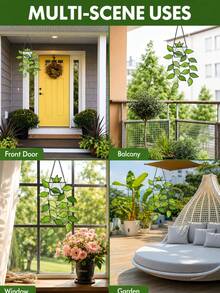 5PCSGreen Plant Window Suncatcher, Stained Window Hanging, Handcrafted Faux Plant Stained Glass Panel Sun Catcher For Plant Lovers, Unique Home Indoor&Outdoor Decor - Multiple Styles - View 8