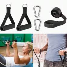 6pcs Fitness Resistance Band Handles, Gym Grip Handles, Non-Slip Grip, Metal Buckle, Suitable For Elastic Bands/Resistance Bands, Essential For Home Body Shaping And Strength Training, Comes With Portable Storage Bag - Black - View 5