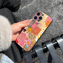 1件 極簡時尚向日葵貓咪卡通圖案 全包覆透明太空 TPU 防指紋手機殼 硬殼防黃變，適用於 iPhone 16 Pro Max/16/16 Pro/16 Plus/11/15/15 Pro/15 Pro Max/12/13/14 Pro Max/XS/XR/11 Pro/11 Pro Max/12 Pro/12 Pro Max/13 Pro/13 Pro Max/7 Plus/14 Pro/14 Pro Max/14 Plus/7 Plus/8 Plus/8/SE2/12 Mini/13 Mini - 彩色 - 查看 5