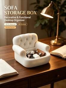 Sofa-Shaped Storage Box (3D Printed), Healing-Style Storage Gadget With Both Aesthetics And Practicality! Replicating Classic Sofa Design, High-End Feel, Instantly Transforms Entryway And Desktop Into Exquisite Corners. Large Capacity Easily Stores Keys, Earphones And Other Small Items, Say Goodbye To Clutter And Searching Hassle. Sturdy And Durable Without Deformation, Serves As Both Storage Box And Desktop Decor, - Multicolor - View 6