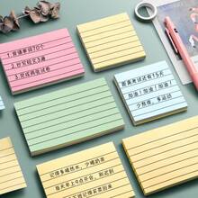 100 Sheets Colorful Sticky Notes Creative Memo Pad, 4 Colors Available, Tear-Off Style Note Pad, Office And Home Use, Space-Saving, Super Practical, 4 Vibrant Colors, Square Sticky Notes Suitable For Office, School And Home, Repositionable Work And Study Memo Paper - Long - View 1