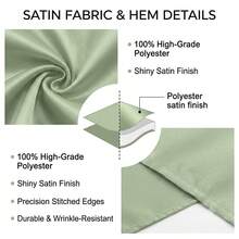4pcs/10pcs 28*275cm Wedding Satin Table Runner Sage Green/Dark Green Silk Table Runner Banquet Table Runner Suitable For Rectangular Round Dining Tables - Green - View 3