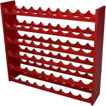 Cava de Madera de Pino para 54 Botellas Color Rojo 20x90x80 cm | Estante para Vino con Diseño Moderno, Elegante y Resistente | para Sala y Comedor | Fácil de Armar - Ver 4