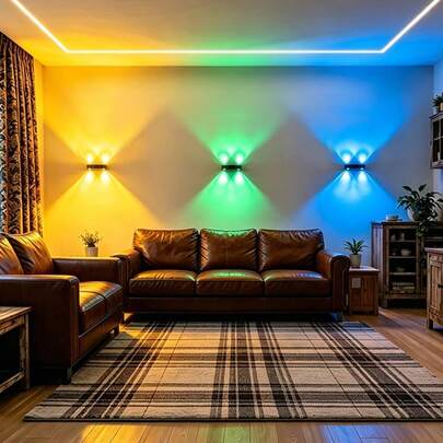 1pc 4-Head Cat Eye Sensor Light, 3 Color Temperatures/RGB Gradient Atmosphere Lamp, Bedside Lamp, Wall Lamp, Holiday Atmosphere Light, Perfect Valentine's Day And Christmas Gift, USB Rechargeable, Holiday Atmosphere Lighting Fixture