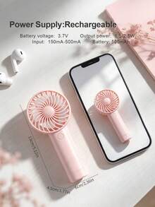 AOYI Mini Portable Handheld Fan, Small Rechargeable Personal Eyelash Drying Fan, 500mAh Battery 3-Speed Adjustable, Beach Accessory, Small Cooling Handheld Fan Suitable For Vacation, Commute, Women's Makeup, Office, Outdoor, Summer Essential - Multicolor - View 11