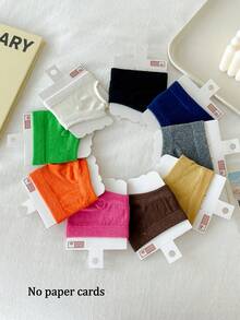 1/2/5 Pairs Women's Cotton Split Toe Socks, Solid Color Half Palm Socks. Anti-Friction Flip Flop Bikini Split Toe Socks. Hoof Socks, Two-Toe Socks - Multicolor - View 10