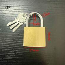 1pc/2pcs Antique Copper Multi-Function Anti-Theft Padlock, Single Lock, Comes With 2 Keys, Suitable For Key Door Lock, Gym Locker, Hook Lock, Toolbox And Backpack - Gold - View 14