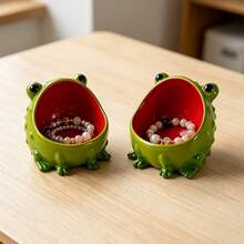 1pc Cute Frog Candy Tray, Funny Big Mouth Figurine, Suitable For Key Tray, Entryway Tabletop, Ceramic Frog Shaped Jewelry Dish Tray, Funny Candy Dish And Cookie Jar, Suitable For Home Kitchen Office Desktop Decoration - Multicolor - View 5