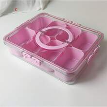 8-Compartment Storage Box With Portable Handle And Sealed Lid, Removable Dividers Organizer Box, Suitable For Travel, Picnic, Miscellaneous Item Sorting, Dust-Proof And Moisture-Proof Portable Storage Box - Multicolor - View 2