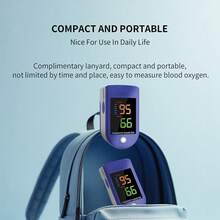 1pc Children Cartoon Finger Pulse Oximeter Pediatric Finger SpO2 Monitor Nurse Pediatric Blood Oxygen Saturation Meter Heart Rate Monitor - Blue and White - View 2