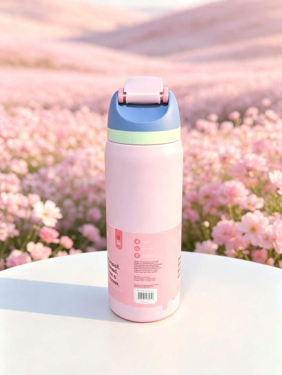New Outdoor Straight Stainless Steel Cup, Multi-Color Options, Push-Button Design, Minimalist Fashion, High Efficiency - Multi-color 945ML - View 1