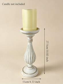 1pc Antique Distressed Wooden Candle Holder, Rustic Roman Column Style Candle Stand, Farmhouse Style Candle Holder, Suitable For Home Decor, Room Decor, Table Decor, Desktop Decor, Garden Decor, Wedding Centerpiece Decor - Multicolor - View 9