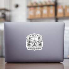 3 Inch 1pc "I'm Not As Mean As I Imagine" Humorous Sarcastic Quote Sticker, Suitable For Laptop, Water Bottle, Notebook, Cup, Diary, Locker, Perfect For Students, Teachers, Adults And Creative People - A - View 2