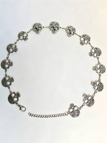 1PC Street‑Style Punk Halloween Skull Hat Chain, Decor Accessory For Party Carnival & Daily‑Use Hats - Silver - View 4
