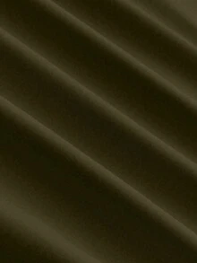 Vela Rue Solid Color A-Line Woven Drape Apricot Skirt, Casual Elegant For Work, Date, All Seasons - Army Green - View 4
