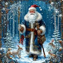 1PC DIY 5D Diamond Painting Kit Santa Claus Pattern - Round Full Drill Art Mosaic Craft, Home Wall Decor, Unframed - No Frame - View 6