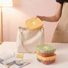 Bento Box Adult, Microwave PP Lunch Boxes, Leakproof Divided Salad Container For Lunch, Small Lunch Containers With Lids, Compartment Fruit Containers For Lunch Box, Flat Mini Lunch Box For School Student - Multicolor - View 5