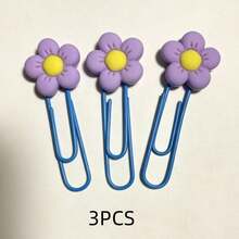 1/3/9/30Pcs Flower Paper Clips Bookmarks, Metal Bookmarks, Cherry Blossom Paper Clips, Document Storage Clips, Photo Album Decoration, Classroom Test Paper Storage, Multiple Color Options - Flower Paper Clips - View 17