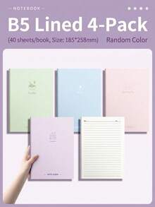 Gradient Notebook Lined Softcover B5 Thickened Stitched Notebook, 4/8/16PCS, Suitable For Office, Study, Journaling - B5 - View 14