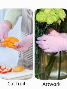 Disposable Gloves For Food, Home, Catering, Cleaning, Protection, Gardening, Beauty, Hairdressing, Car Wash - Pink - View 4