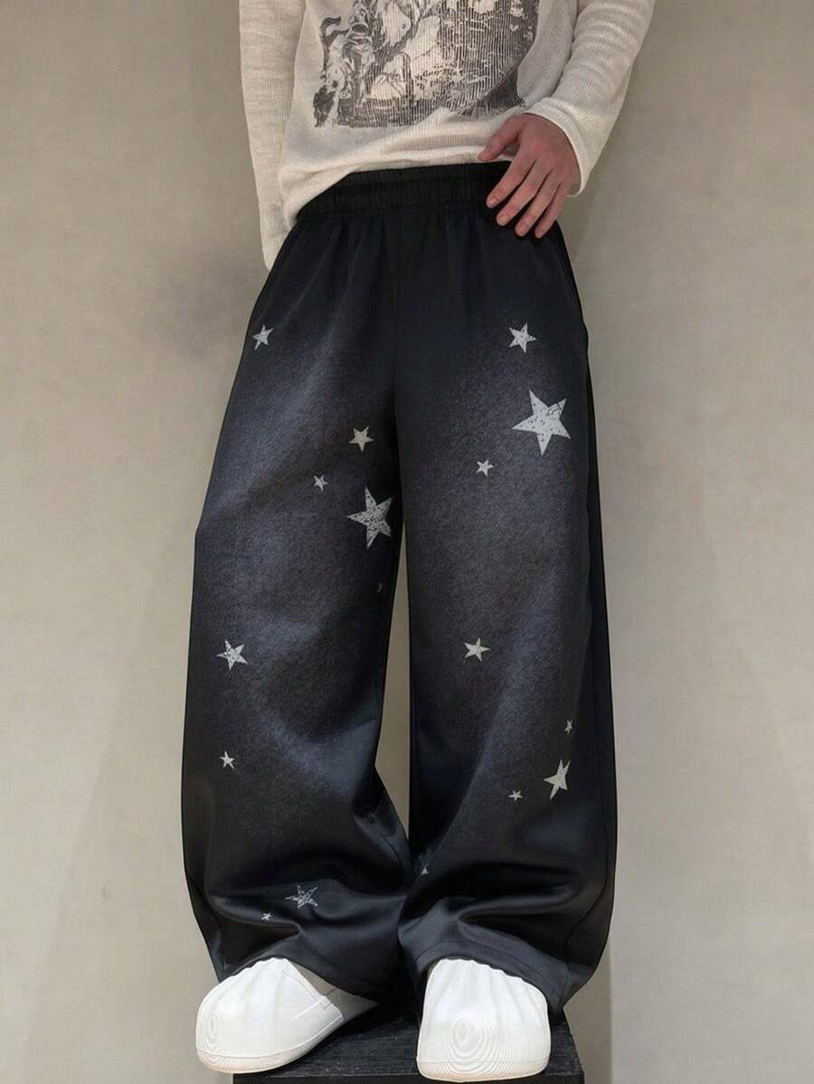 1pc Teen Boy Back To School Casual Five-Pointed Star Pattern Long Pants ...