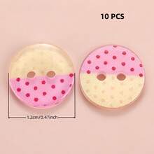 10/20/30/45/60 PCS 1.2cm Creative Cartoon Colorful Transparent Round Two-Hole All-Season Buttons, Suitable For Clothing Accessories, Dresses, Jackets, Shirts, Sweaters DIY Accessories, Dolls, Phone Case Decorations - Colorful Round - View 30