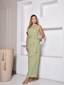 Women Jumpsuits - Olive Green - View 8