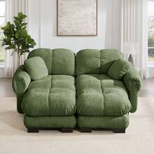 2 Seat Sofa, Green Velvet – Modular Design, Comfortable & Easy Assembly - 綠色 2 人座 - 查看 1