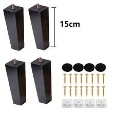 4pcs Furniture Legs, Solid Wood Replacement Legs, Easy Installation, Suitable For Furniture, Tables, Cabinets, Sofas, Coffee Tables, Vanities, Beds, Desks, Etc. (Including Hardware And Solid Wood Accessories) - Black - View 12