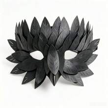 Black Leaf Crow Mask Halloween Party Half Face Mask Vintage Bird Beak Cosplay Prop Masquerade Costume Accessory - Multicolor - View 2