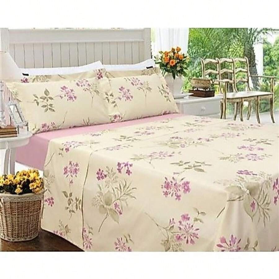 LENCOL CASAL  AVULSO PARA COBRIR CAMA DANDO TODO UM CHARME BAINHA ESTAMPAS SORTIDAS - Multicolorido - Visão 1