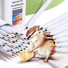 Pensil Warna Otomatis dengan Fitur Tekan untuk Menghapus, Isi Pensil Berbasis Minyak yang Dapat Diganti, Warna Campuran Profesional untuk Menggambar dan Melukis - A - View 6